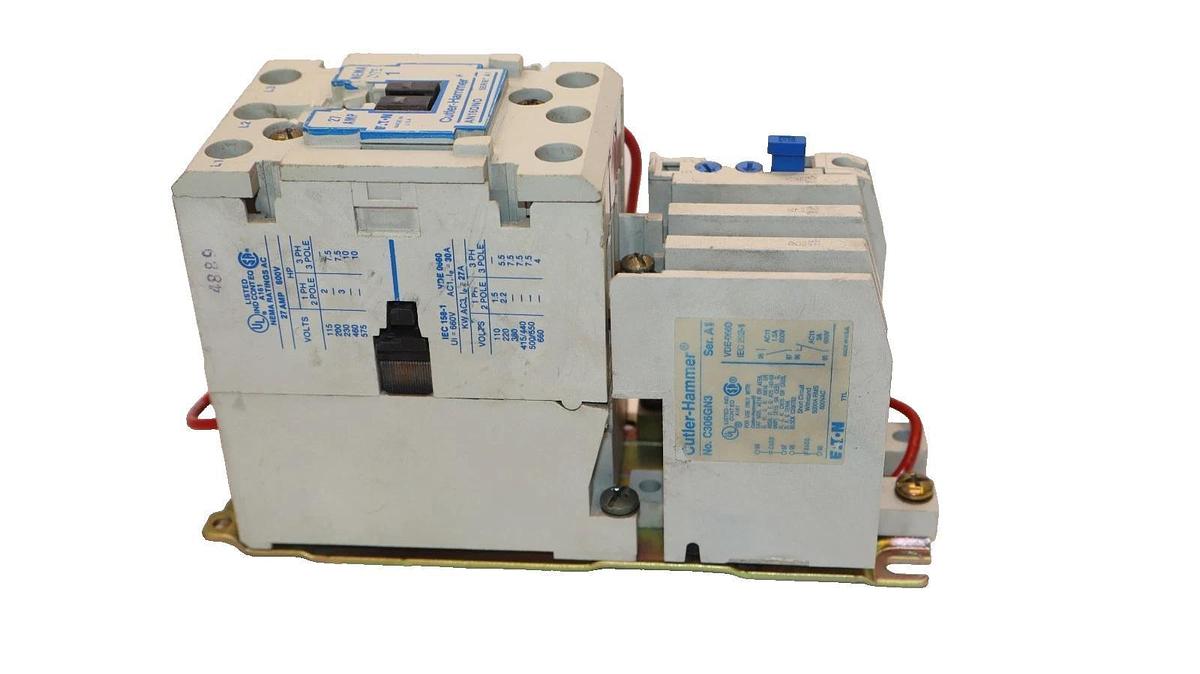 Cutler-Hammer Eaton Starter AN16DN0 Size Sz 1 600V 27A 27 Amp 120v coil 3P