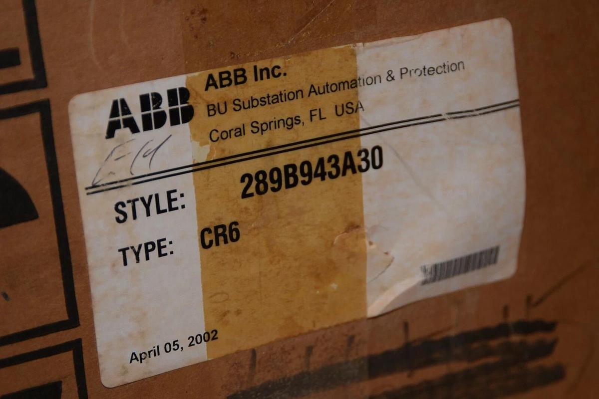ABB 289B943A30 CR6 CR-6 Directional Overcurrent Relay 120v NEW