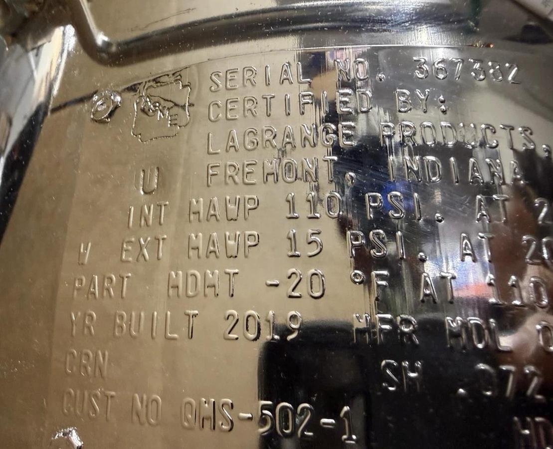 Used Binks 0910-4031 SS 2.8 Gal Steel Pressure Tank w/ Gast air Agitation