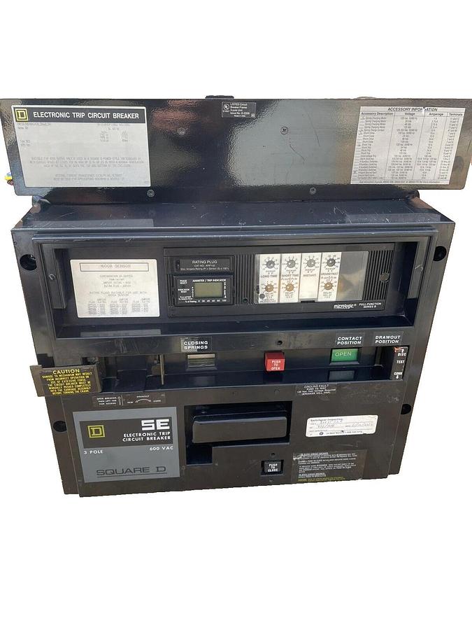 Refurbished Square D Electronic Trip Breaker SQD, SED361600LSGES1, 1600A-3P, SED, 3B, 1600 A