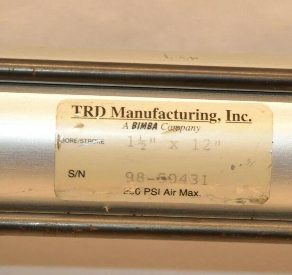 (NEW) TRD / BIMBA 98-50431 98550431 1-1/2" Bore x 12" Stroke Pneumatic Cylinder