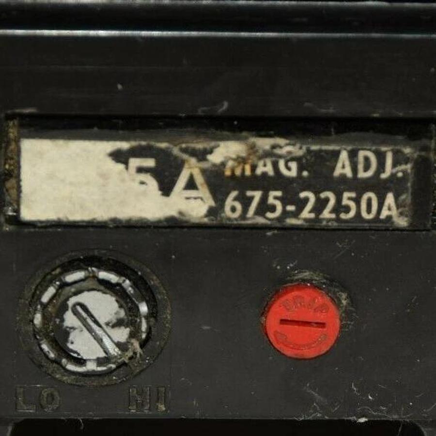 Used GE E11592-R E11592R 225A 600Vac Adj. 675-2250A Circuit Breaker