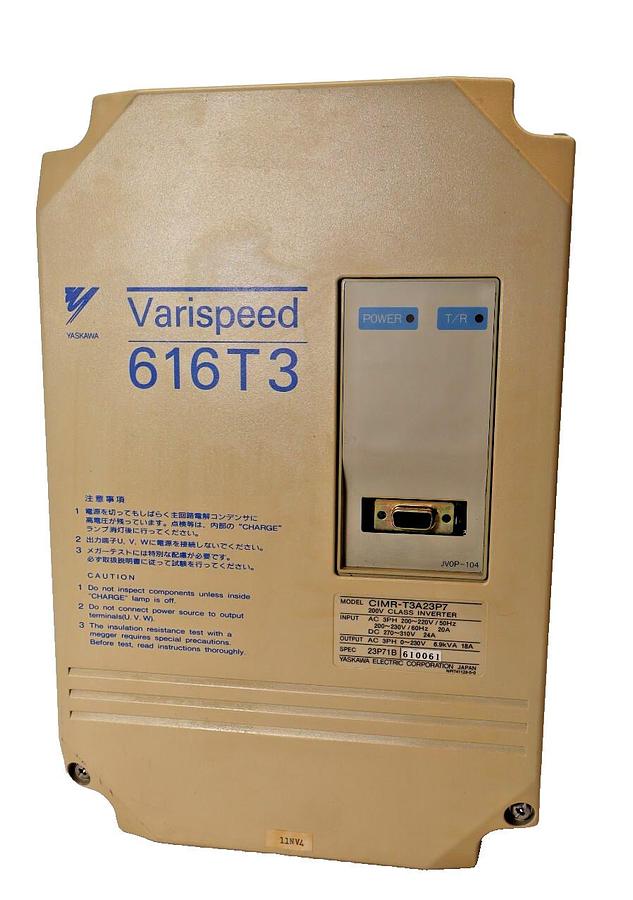 Used Yaskawa Varispeed 616T3 AC Drive 200v Class Inverter CIMR-T3A23P7 6.9kVA 3ph