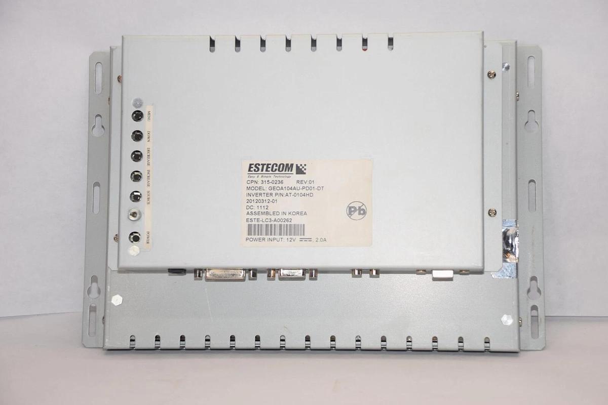 Used ESTECOM GEOA104AU-PD01-DT , 315-0236 Rev 01 10.4" Open Touch Frame Monitor