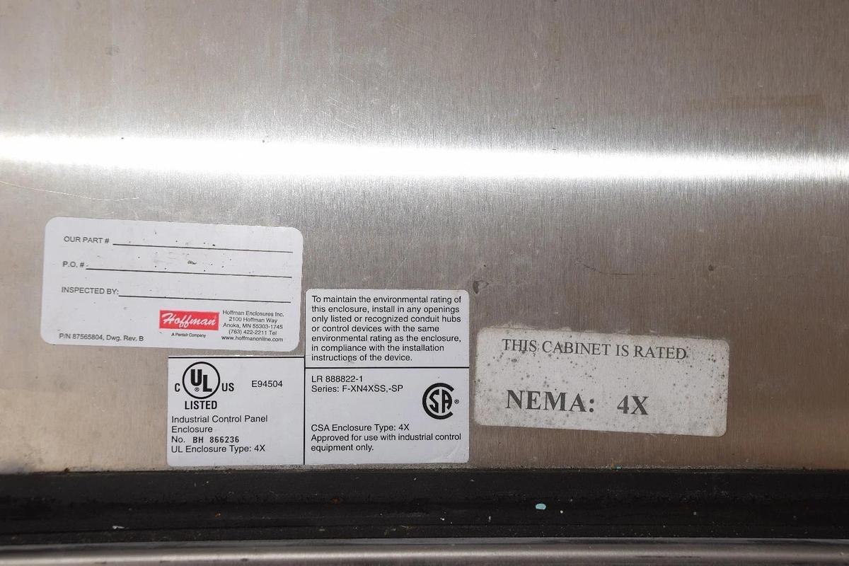 Used Hoffman K-Tron Soder S/S Industrial Control Panel SS Enclosure 24"x 30"x 20"