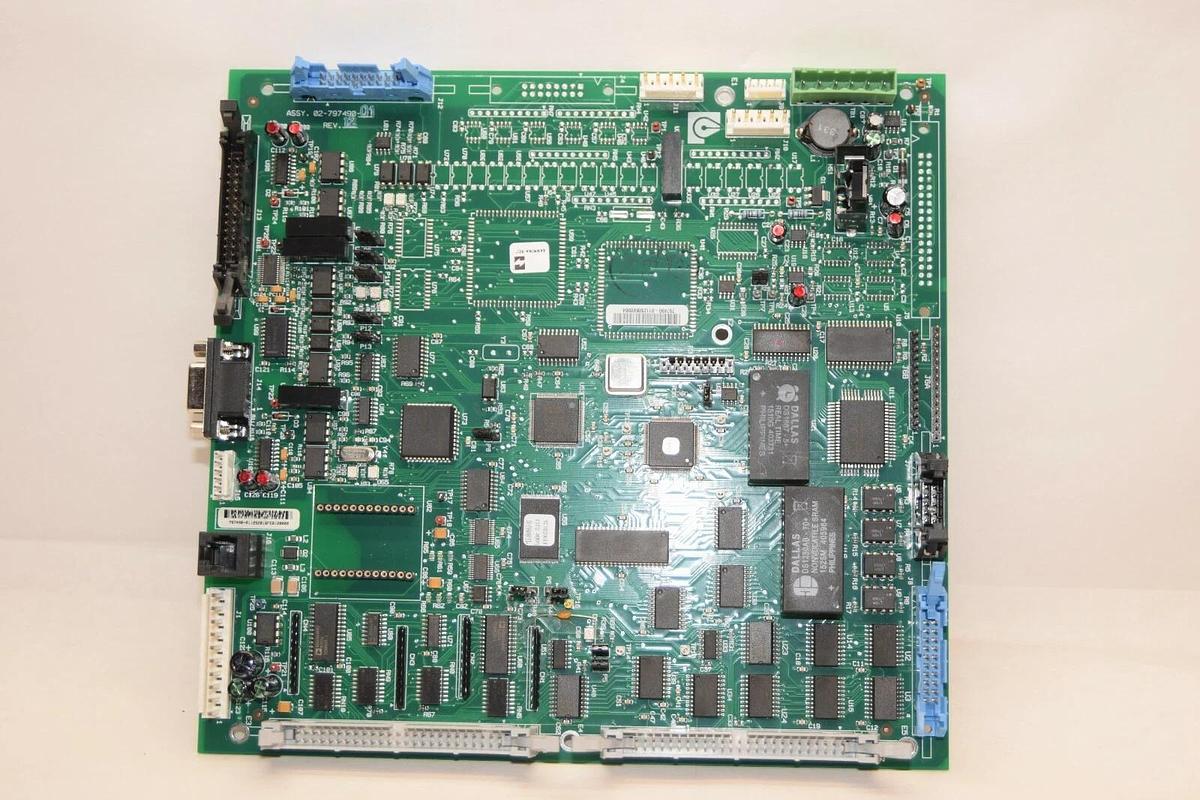 Used EMERSON / LIEBERT 02-797490-01 Rev 12 Circuit Board *Chipped Locking Tab*