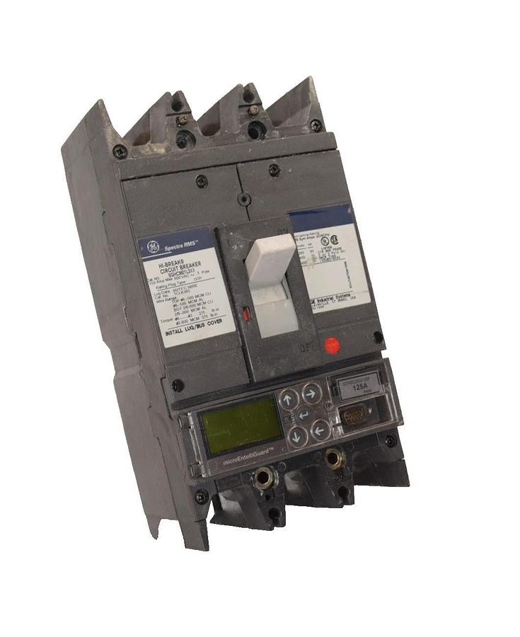 Used GE Spectra RMS Hi-Break Breaker 150A 150 Amp 600v 3p SGHC3601L3XX 125a plug