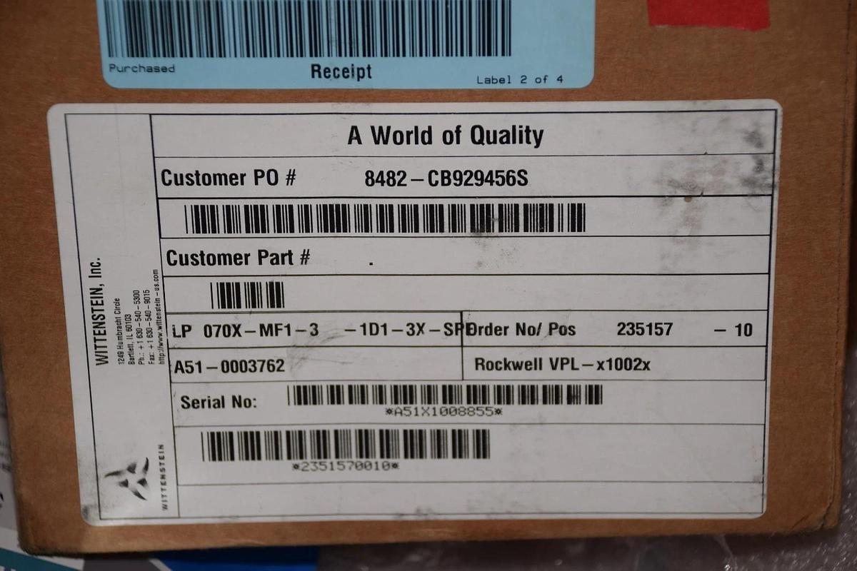 (New) Wittenstein Planetary Gearhead  LP 070X-MF1-3-1D1-3X-SPE   A52 A51-0003765