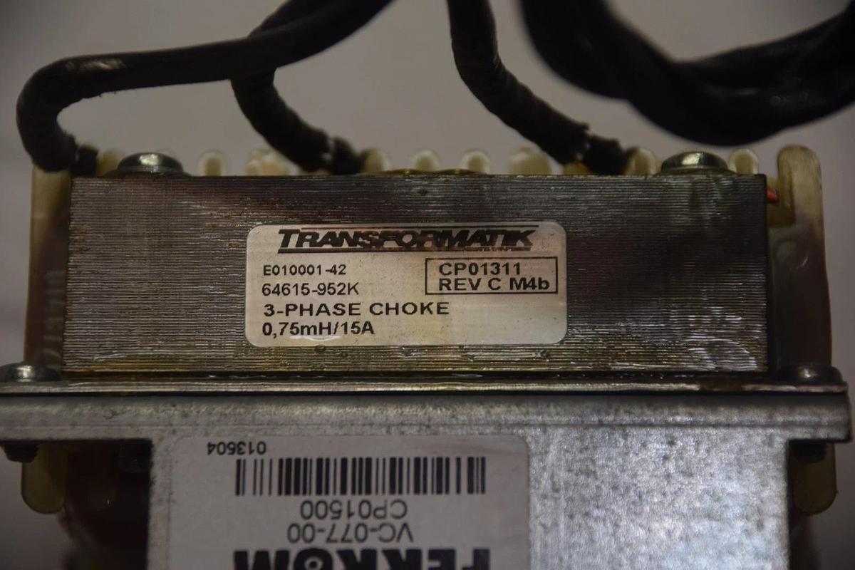 Used TRANSFORMATIK 3-PHASE CHOKE CP01311 Rev C M4b 0,75mH 15A E010001-42 64615-952K