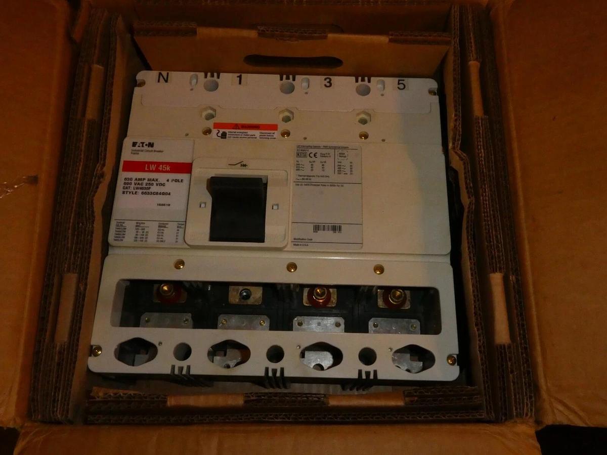 (New) Cutler Hammer EATON Breaker LW4630F  LW 45k 4P 630 amp max 690vac 250Vdc