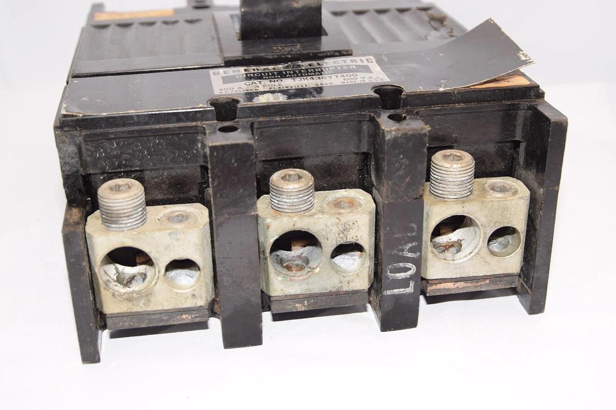 Used GE GENERAL ELECTRIC TJK436YT400 400A 400 Amp 3P 600Vac Circuit Breaker *Crack*