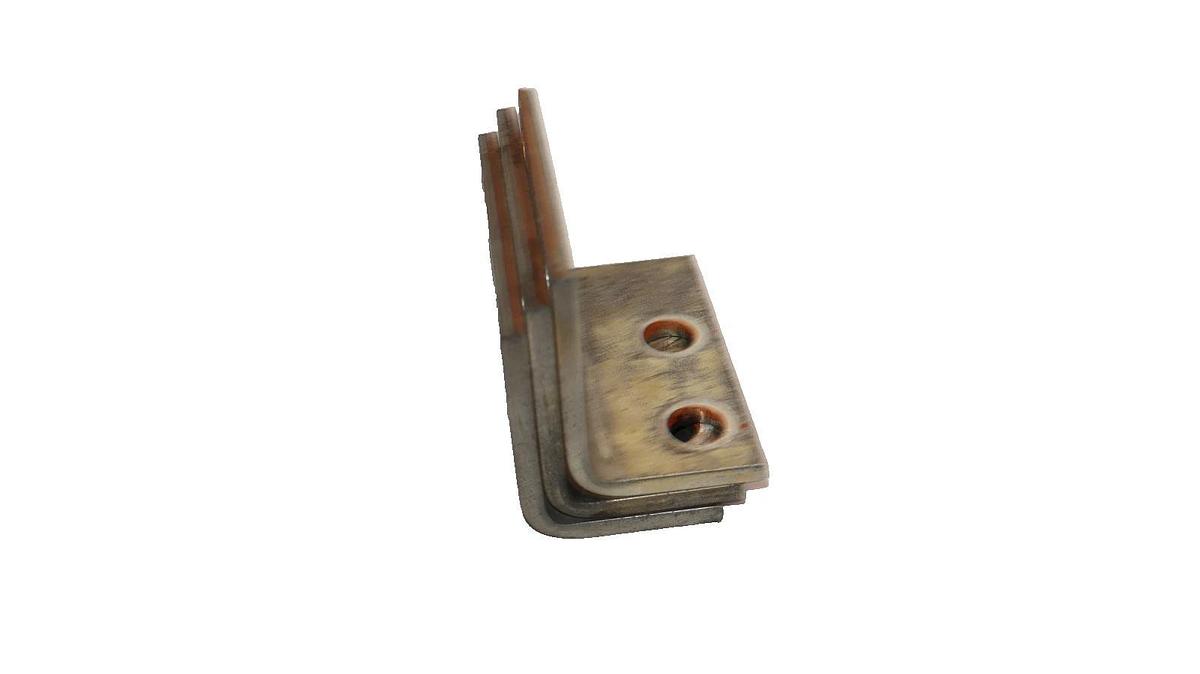 Used 4" x 2-1/2" x 2" x 1/4" Copper Buss Bar Plate (Lot of 3)