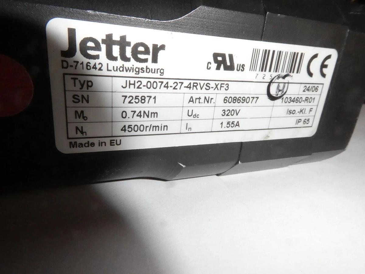 Used Jetter PM Servo Motor JH2-0074-27-4RVS-XF3 JH20074274RVSXF3