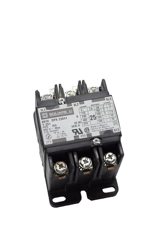 Square D Contactor 8910 DPA 23S41 Y 251 8910DPA23S41V02Y251 35A 120v coil (New)