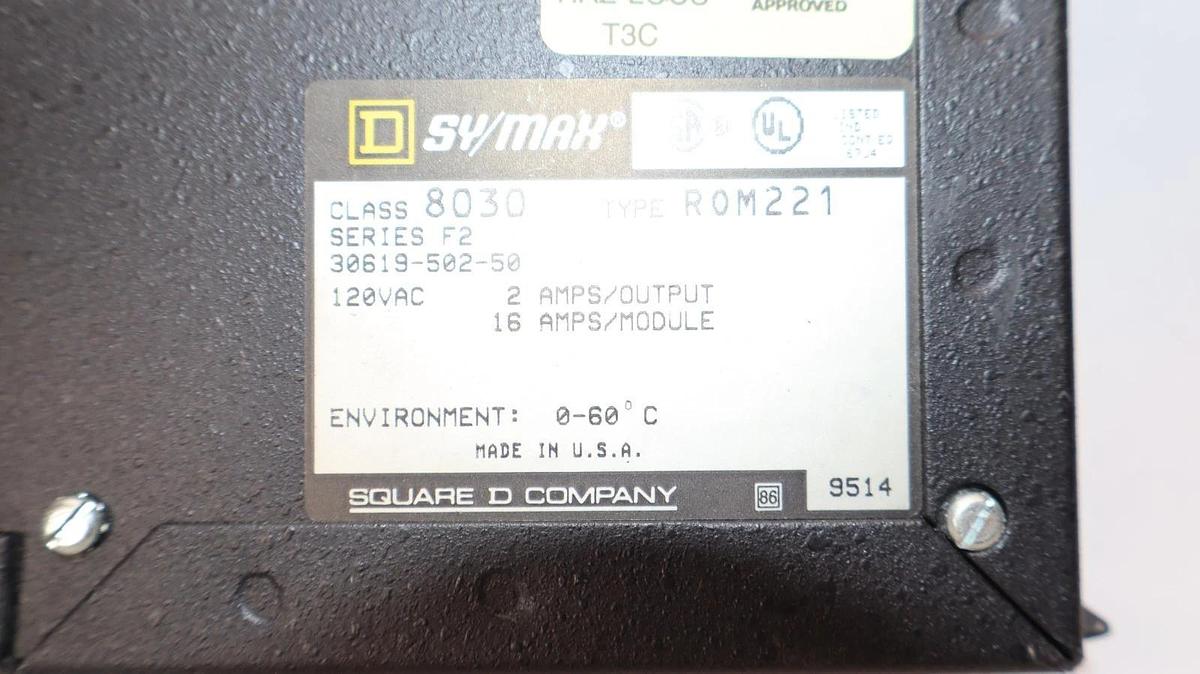 Used Square D Sy/Max Output Module 8030 ROM-221 8030-ROM221 Series F2 (Lot of 3)