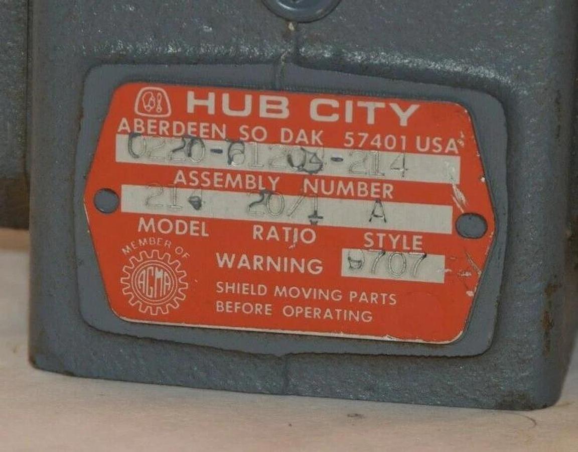 (NEW) HUB CITY 0220-6104-214 214 20:1 Ratio Style A Reducer