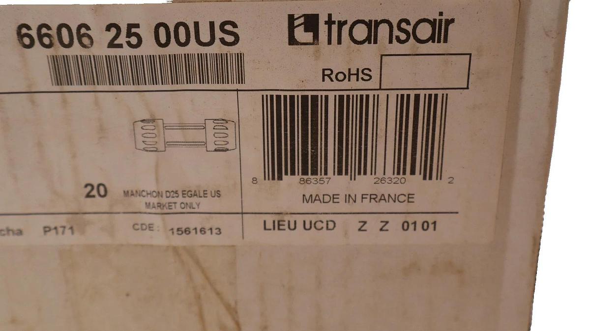 PARKER TRANSAIR 6606 25 00US 66062500  1" Straight Union Pipe Fitting (NEW)