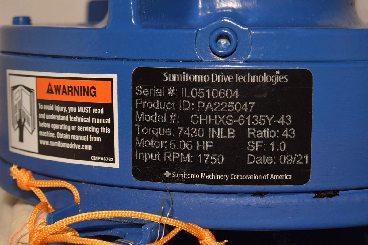 SUMITOMO CHHXS-6135Y-43 PA225047 43:1 1750RPM 5.06hp Speed Gear Reducer (NEW)