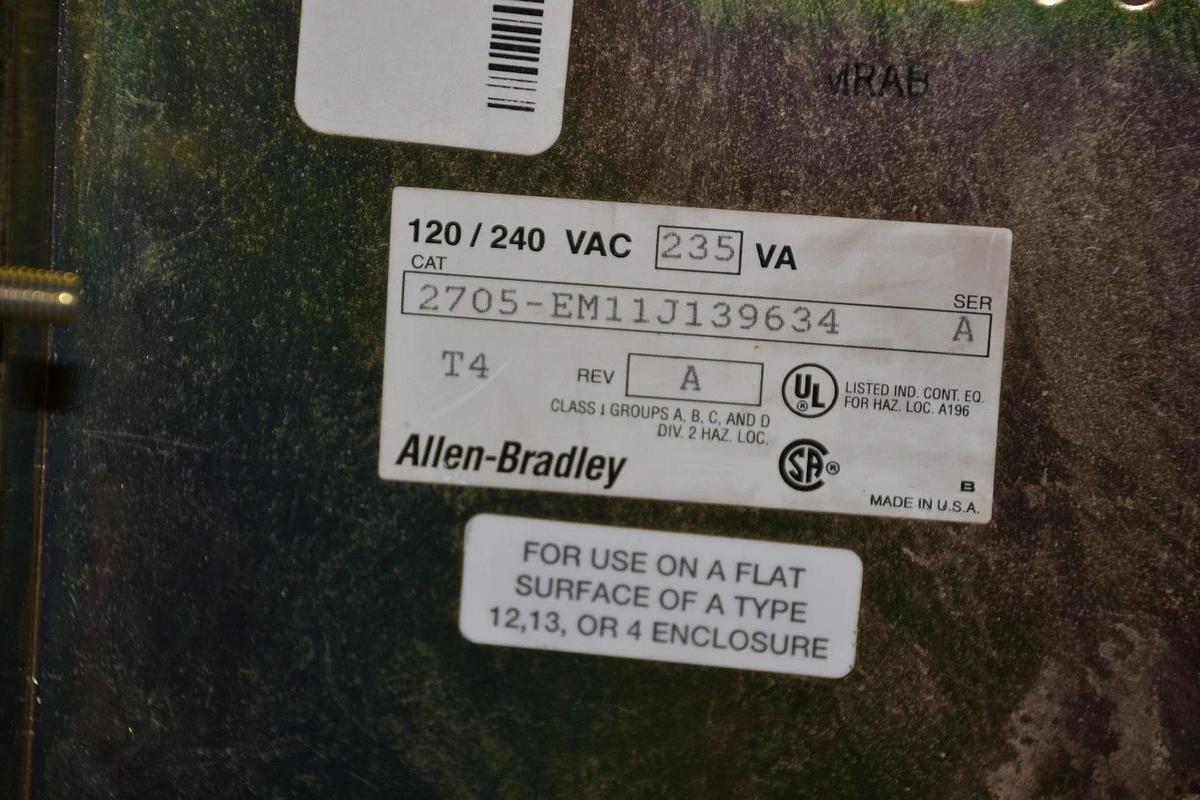 Used ALLEN BRADLEY RediPanel PUSHBUTTON STATION   2705-EM11J139634