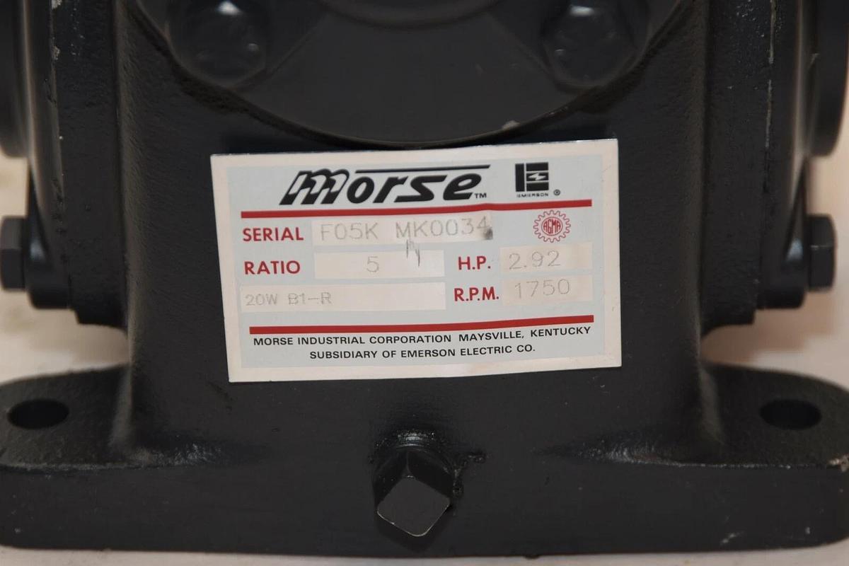 (NEW) MORSE 20W B1-R 5:1 5-1 5 to 1 Ratio 2.92HP 1750rpm Gear Speed Reducer