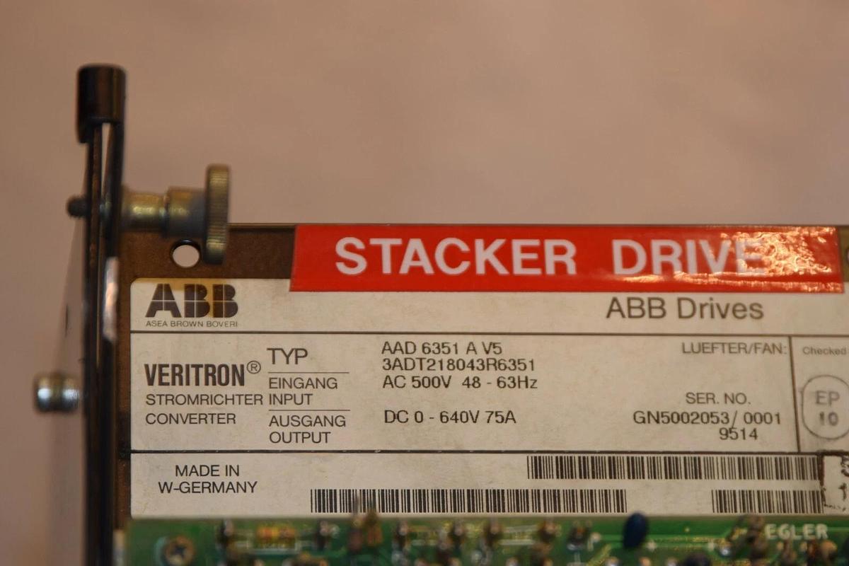 Used ABB AAD-6351A-V5 AAD6351A V5 DC DRIVE AAD 6351A V5 0- 640V 75A