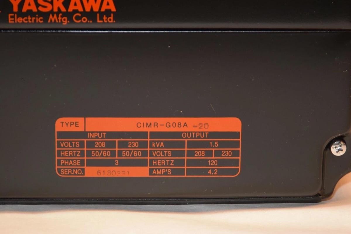 NEW- YASKAWA CIMR-G08A-20 CIMRG08A20 208/230V 3ph Juspeed-F Transistor Inverter