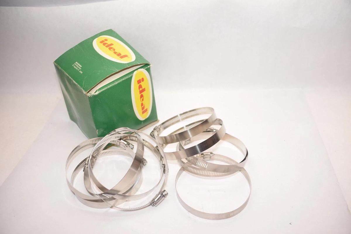 (NEW - Box of 10) IDEAL 5X446 4-1/2"  Size 64 67-114mm Stainless Hose Clamp