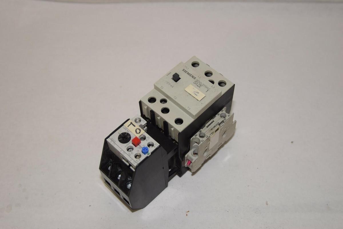 Used SIEMENS 3TF4422-0A..1 Sz Size 1 Starter 110/120v coil w/ Relay 3UA55 00-1H* 5-8A