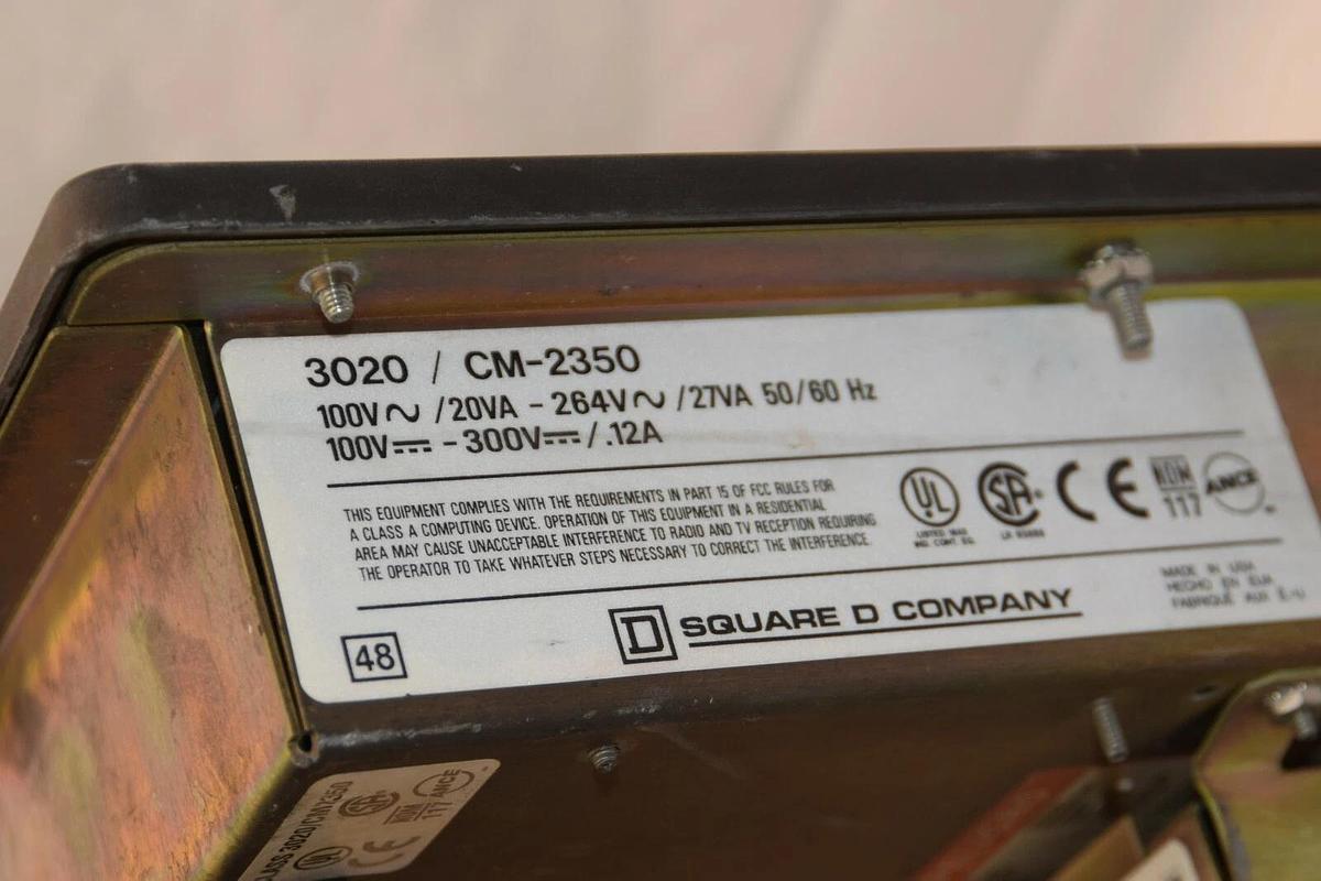 Used SQUARE D Power Logic Monitor 3020/CM-2350 3020 w/ CM-2350 3090/SPM-2000 SRG PROT