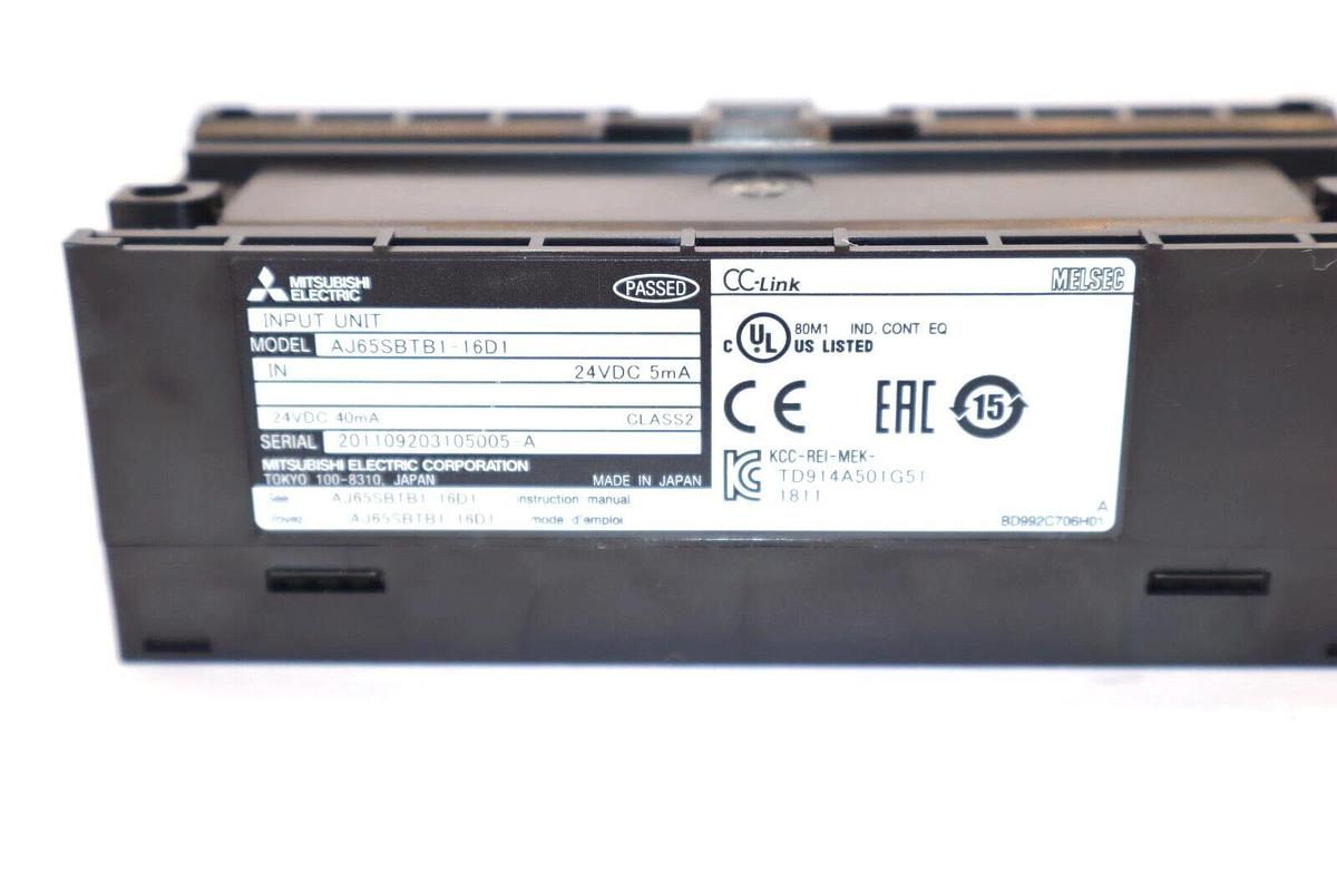 Used MITISUBISHI ELECTRIC AJ65SBTB1-16D1 24Vdc 5mA Input Unit