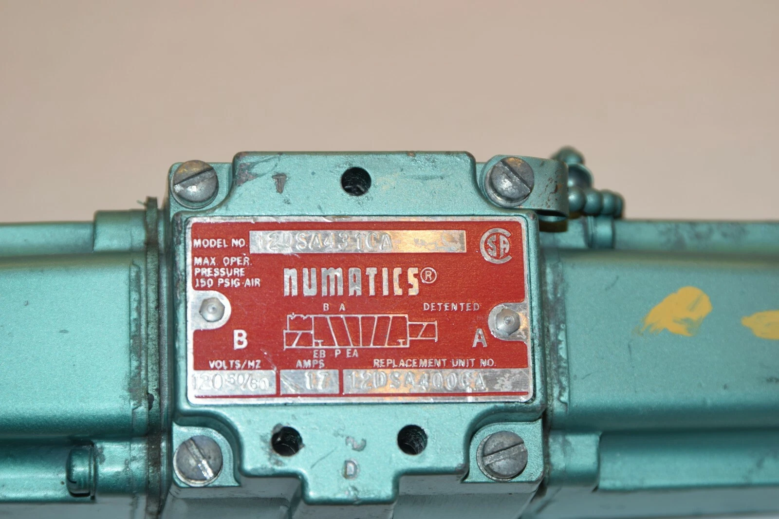 NUMATICS 12DSA431CA 12DSA400CA 120V 17A Solenoid Control Valve