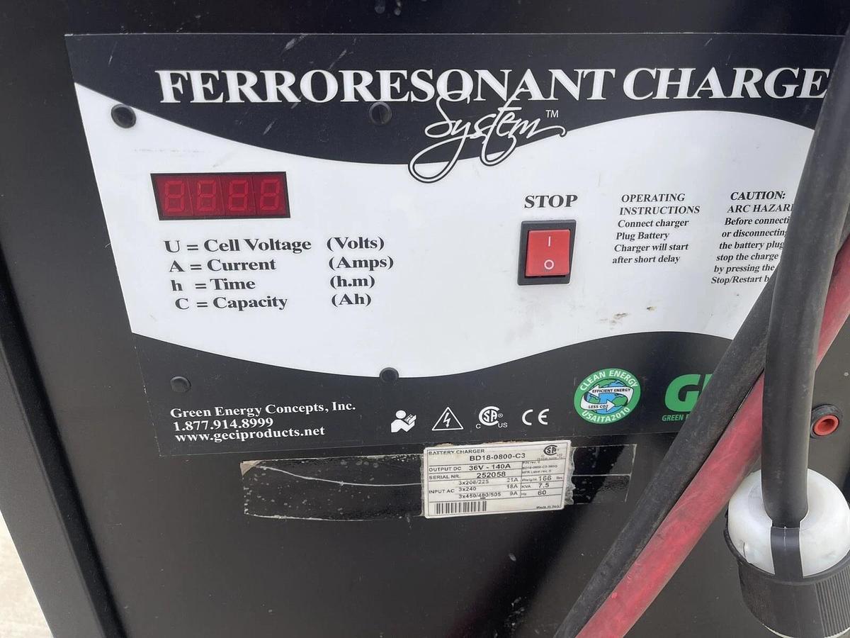Used Green Energy Concepts 36 Volt Ferroresonant Battery Charger BD18-0800-C3 3ph 480