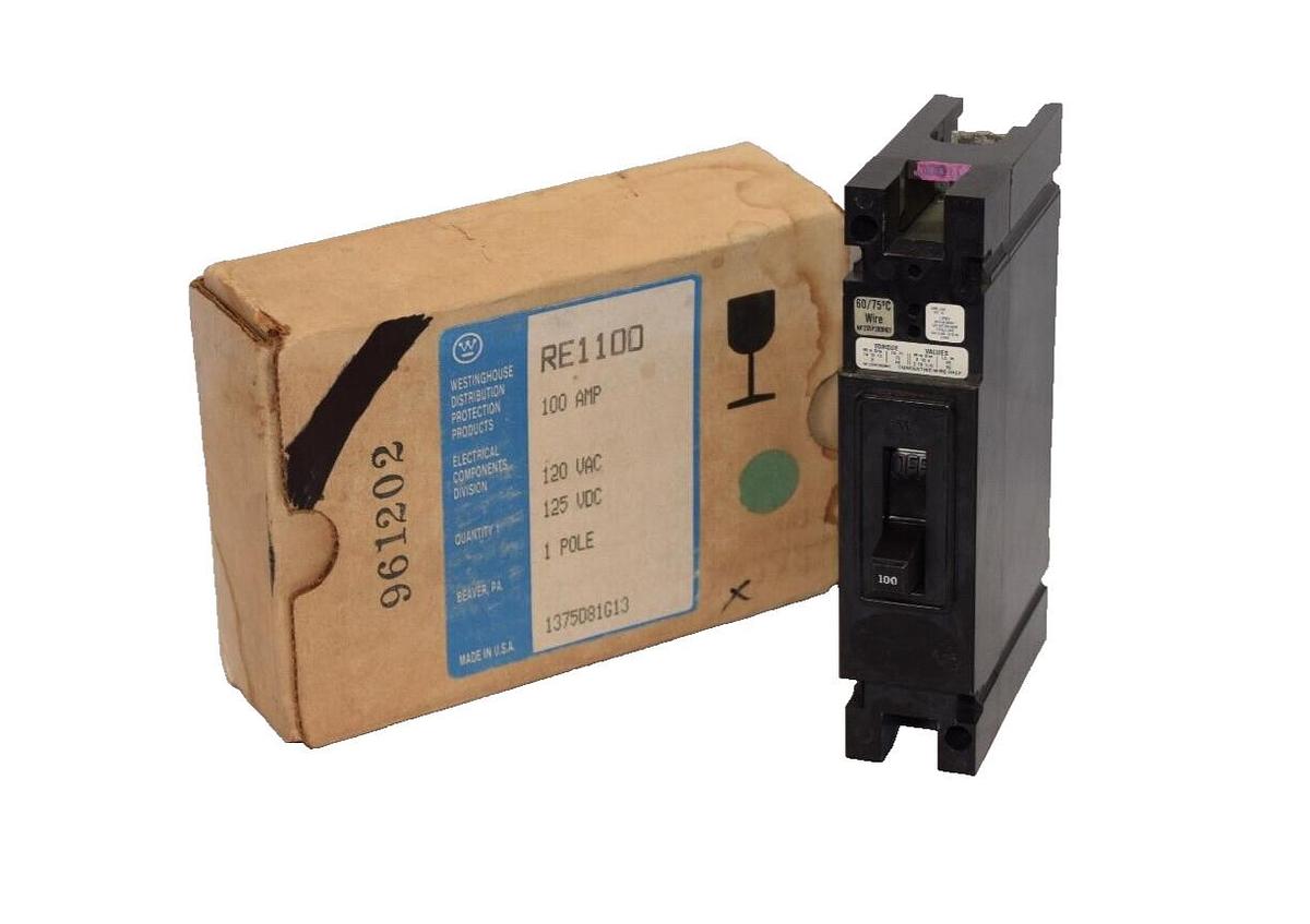 (NEW) WESTINGHOUSE RE1100 100A 1 Pole 120Vac 125Vdc Circuit Breaker