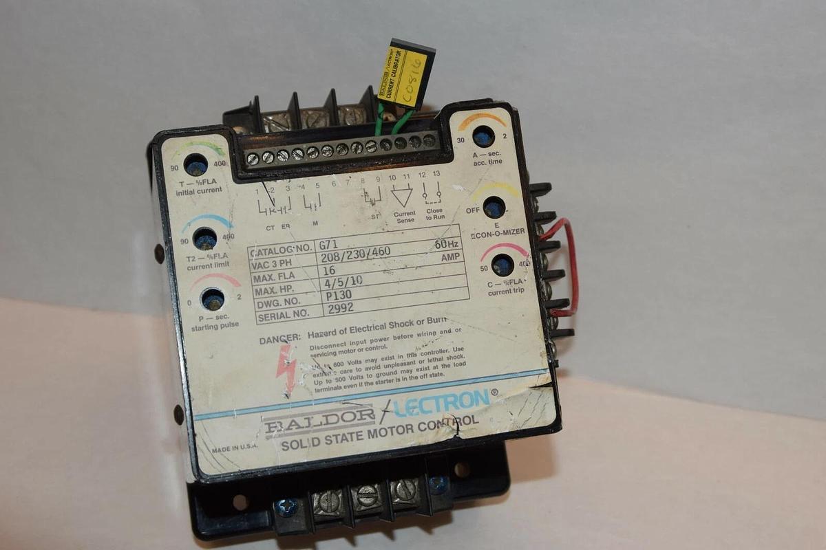 Used BALDOR / LECTRON G71 208/230/460 60Hz 16A SOLID STATE MOTOR CONTROL