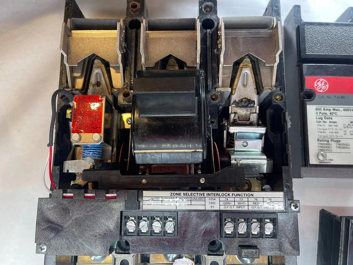 Used General Electric GE TJL6S 600A 600 Amp Hight IC Breaker 3p  NO RMS9 Progr, AS-IS