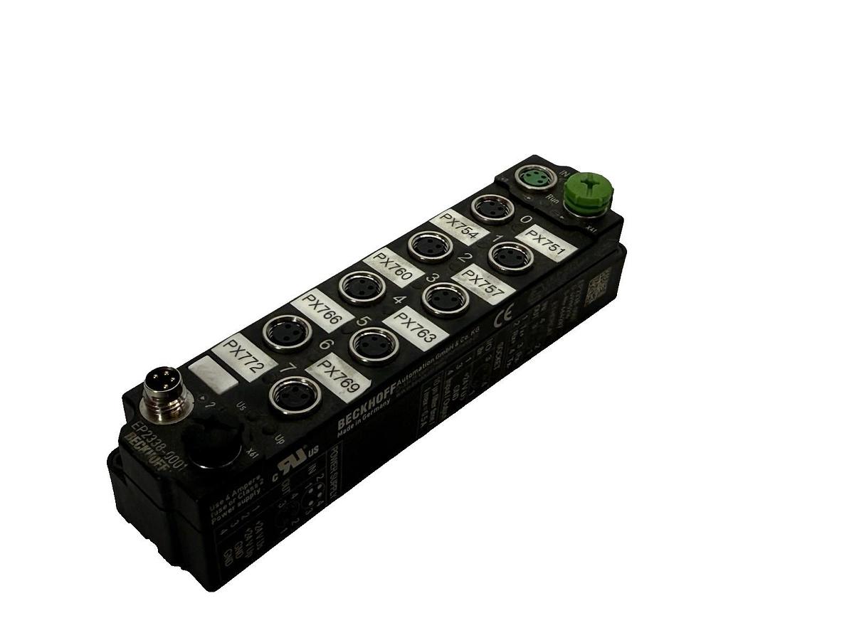 Used Beckhoff EP2338-0001 EtherCAT Box 8-Channel Digital Combo 24V DC 10μs 0.5A