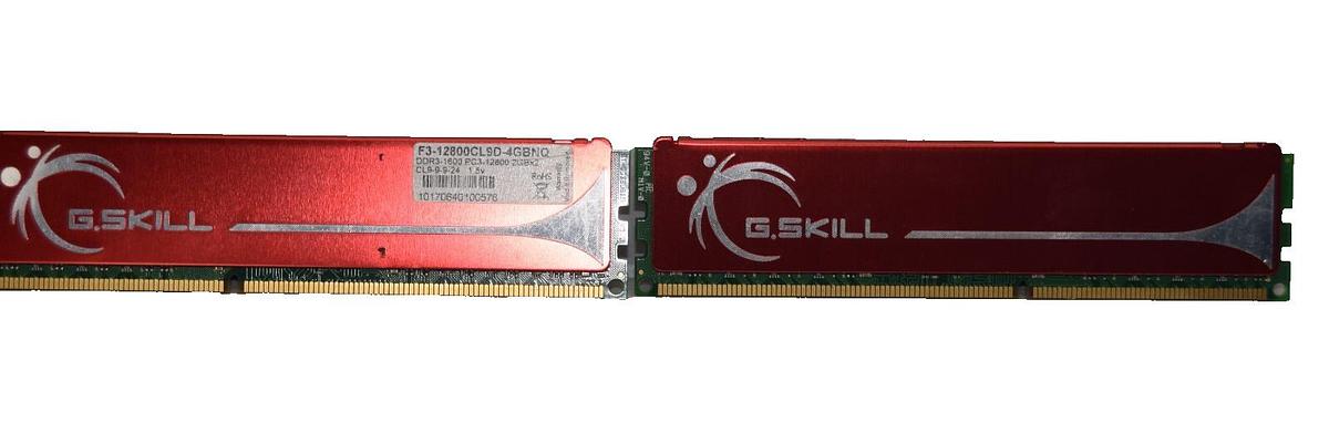Used (LOT OF 2 ) G SKILL DDR3 RAM (2 X2GB)  1600MHZ F3-12800CL9D-4GBNQ