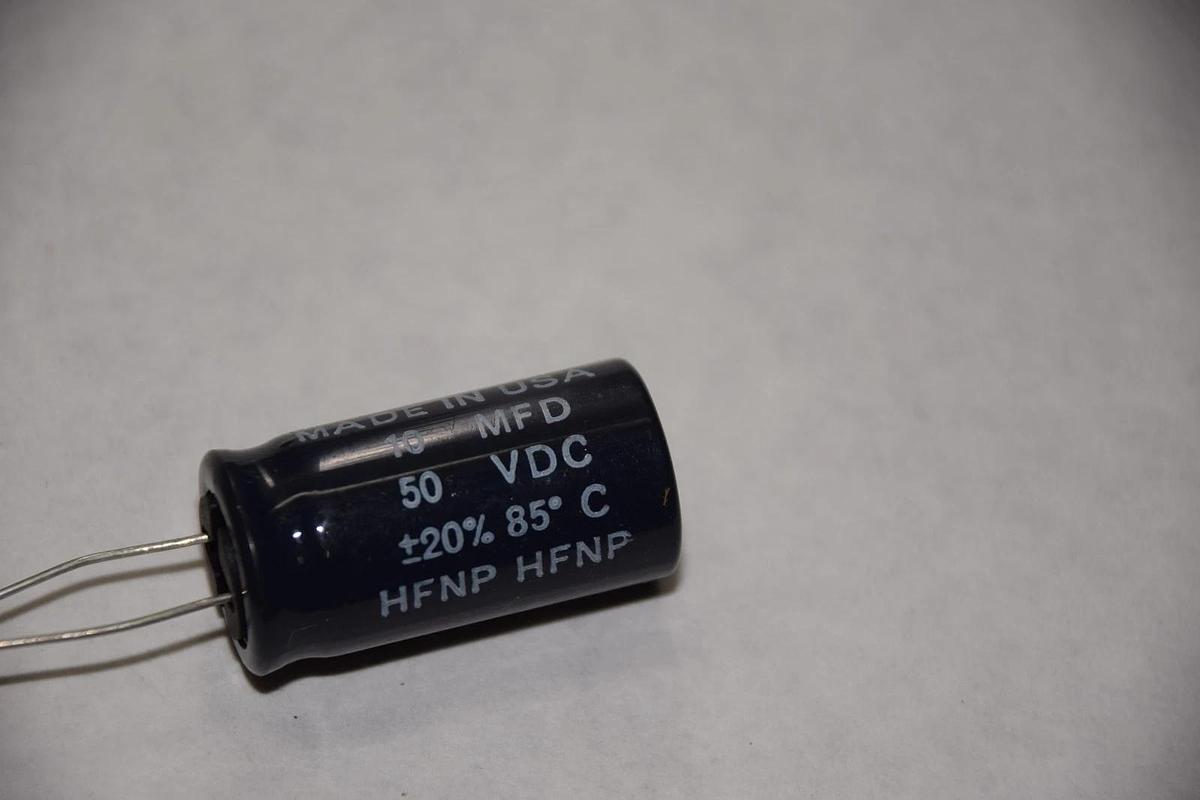 TECH-CAP 10 MFD 50 VDC +/-20% 85 DEGREE CELSIUS HFNP CAPACITOR NEW