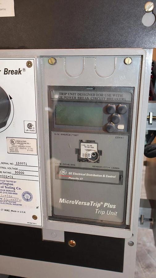 Refurbished GE General Electric Breaker Power Break 1600A Amp TC1616TTHR TR16B1000 C216LSHG