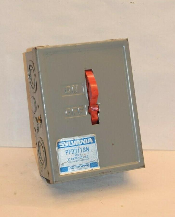 (NEW) SYLVANIA PFD311SN 30A Vintage Industrial Fuse Box
