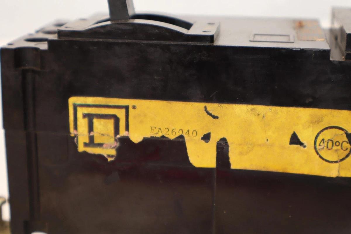 Used SQUARE D FA26040 40A 40 Amp 600Vac 600v 3P I-Line Circuit Breaker