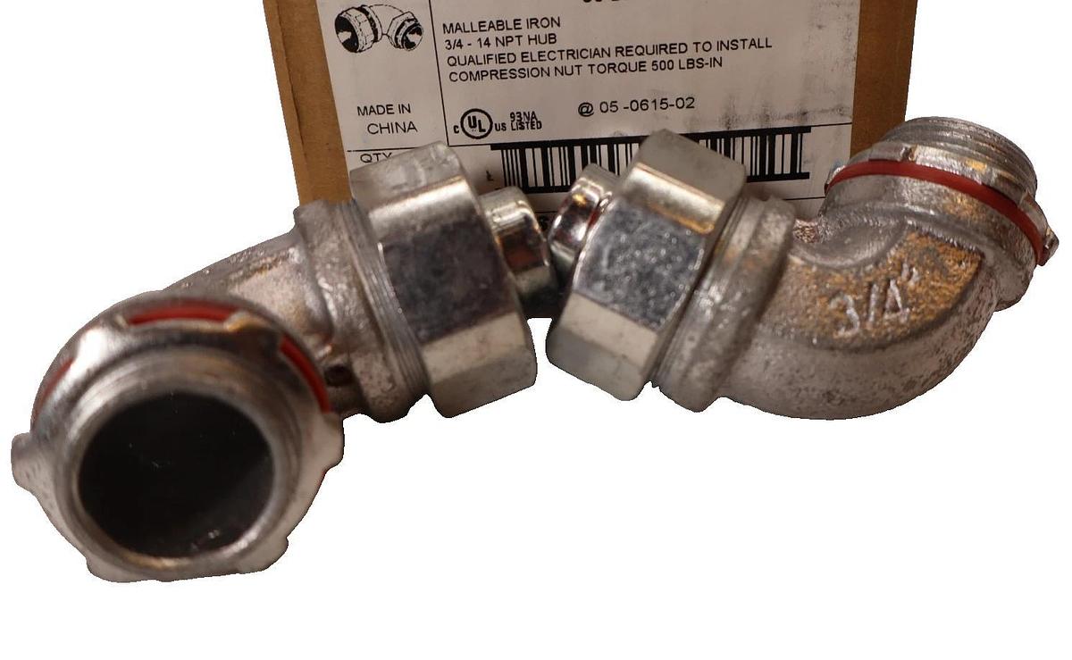 Thomas & Betts / Steel City LT975-SC 3/4" , 90° Connector (New - Lot of 2)
