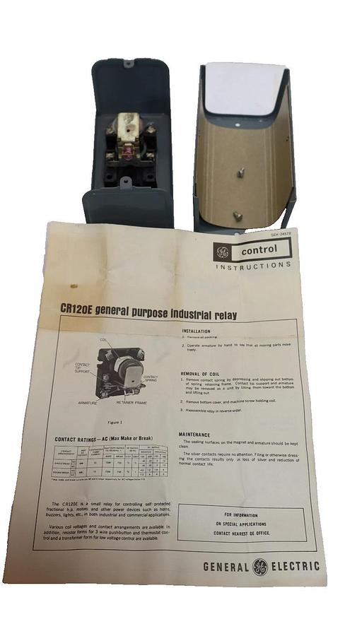 General Electric General Purpose Relay Coil CR120E10102 1HP 230V 15A 600V (New)
