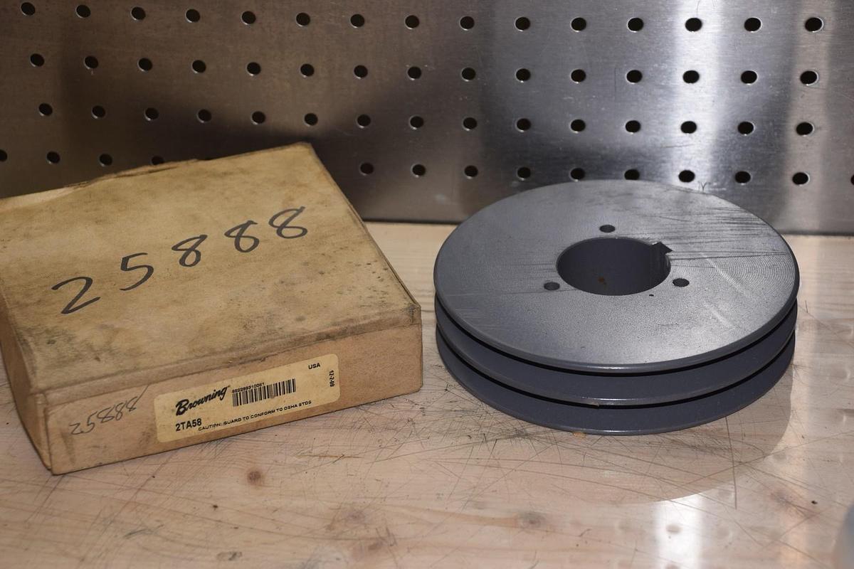 BROWNING 2TA58 2 GROOVE SHEAVE V BELT PULLEY NEW
