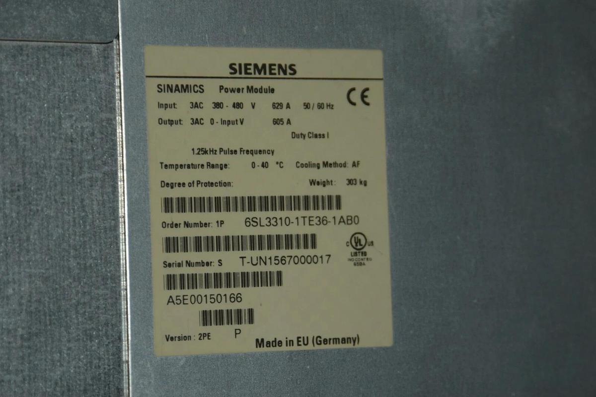 Used SIEMENS 6SL3710-1GE35-1CA0 500 HP G150-C AC Drive 380-480V  6SL3710 1GE35 1CA0