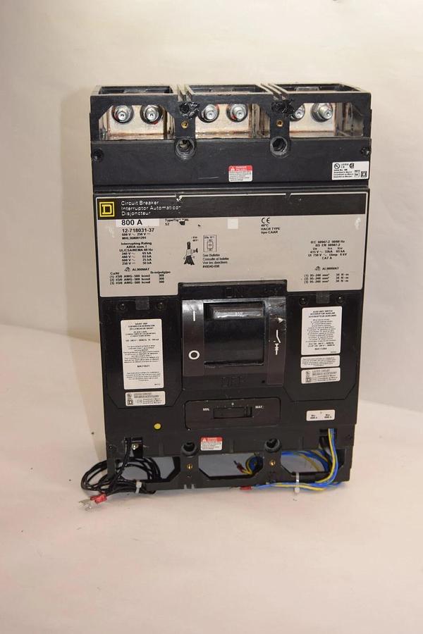 Used SQUARE D CIRCUIT BREAKER 800A 800 Amp A 12-718031-37 3P 3 pole MHL368001291