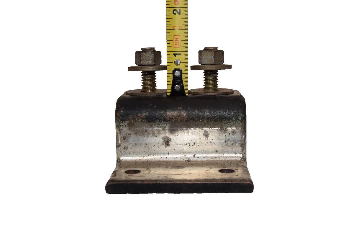 Used 3" x 1-1/2" x 1" x 1-1/2" Brace Bracket with 3/8" Studs  (Lot of 2)