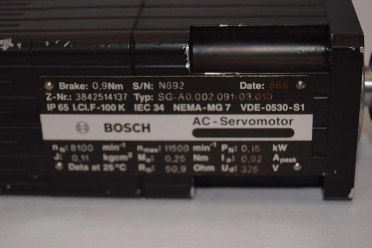 Used BOSCH SG-A0.002.091-03.010 AC Servo Motor