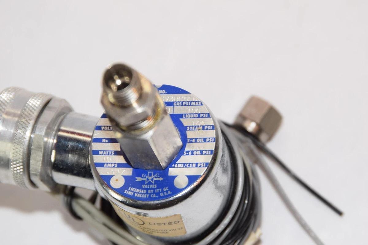 Used GC VALVES S301AH16V3BD5SN 24V 100psi Solenoid Valve