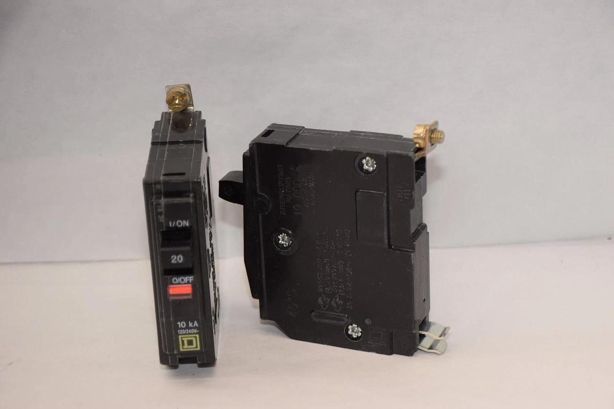 (Lot of 2) Square D Breaker HACR QOB 20A 20 Amp DP-4075 1 pole 1p 120/240v NEW